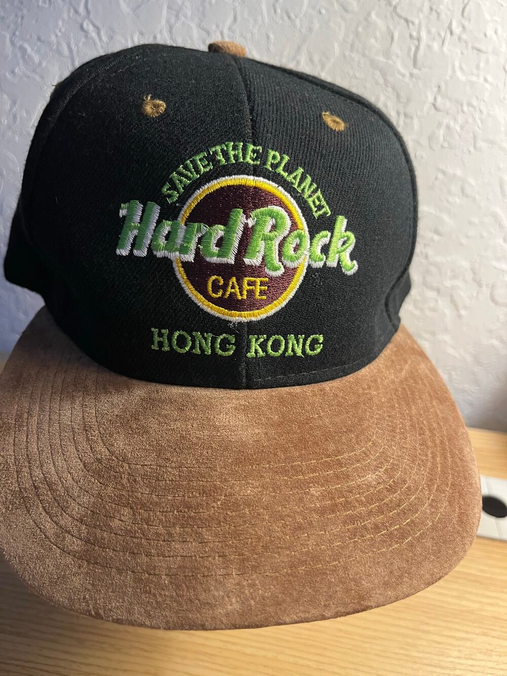 Vintage Hard Rock Cafe Hong Kong Save the Planet Snapback Baseball Cap Hat